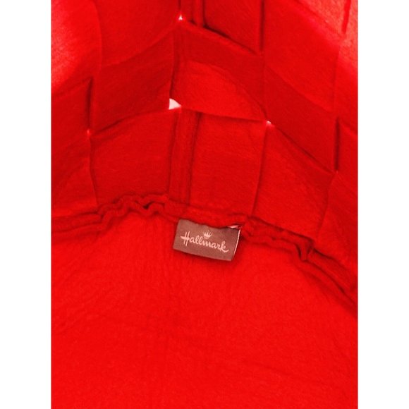 Hallmark Woven Red Felt Tote Gift Bag Christmas Holiday Large 2018 NWT Storage - Picture 12 of 13